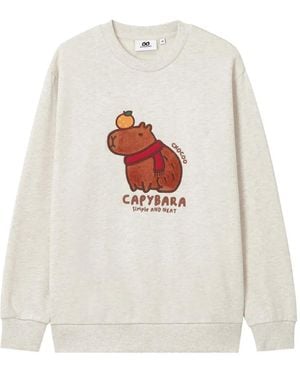 Chocoolate Capybara-Patch Sweatshirt - White