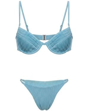 Selia Richwood Amy Shirred Pleated Bikini - Blue