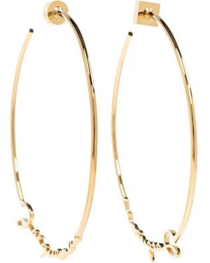 Jacquemus Logo-Lettering Hoop Earrings - White