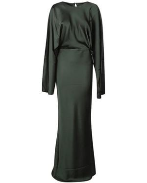 Norma Kamali Reverse Obie Long-Sleeved Maxi Dress - Green