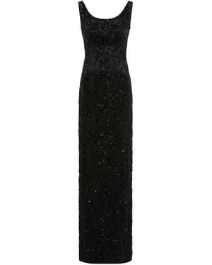 Jenny Packham Abito Lungo Con Perline - Nero