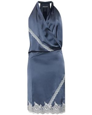 IRO Tola Lace-Trim Mini Dress - Blue