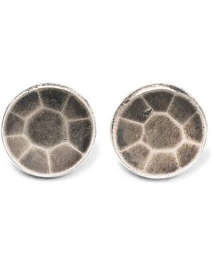 Werkstatt:münchen Hammered Faceted-Stud Earrings - Grey