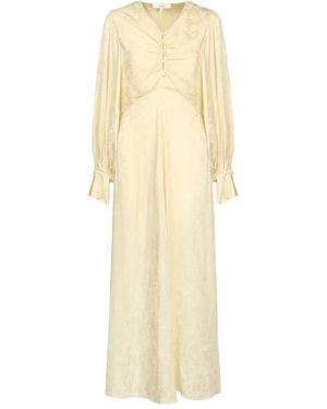 Chloé Floral-Pattern V-Neck Maxi Dress - Natural