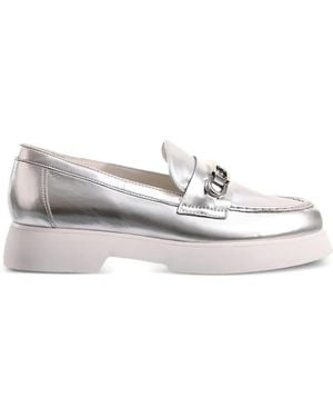 Högl Cecil Metallic Leren Loafers - Wit