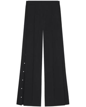Courreges Snap-Twill Pressed-Crease Trousers - Black