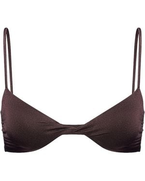 Salt & Wave Twist-Detail Bikini Top - Brown