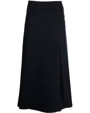 Peserico High-Waisted A-Line Midi Skirt - Black