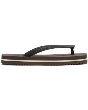 Brunello Cucinelli Monili-Embellished Flip Flops - White