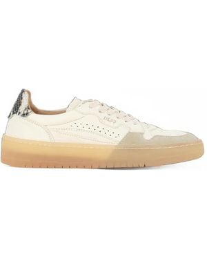 LEMARGO Snakeskin-Effect Panelled Trainers - Natural