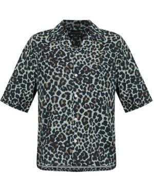 AllSaints Leopard-Pattern Pocket Shirt - Grey