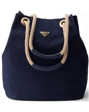 Prada Mariner Large Re-Nylon Bucket Bag - Blue