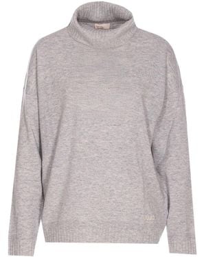 Liu Jo Turtleneck Logo Sweater - グレー