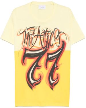 The Attico Logo-Print Panelled T-Shirt - Metallic