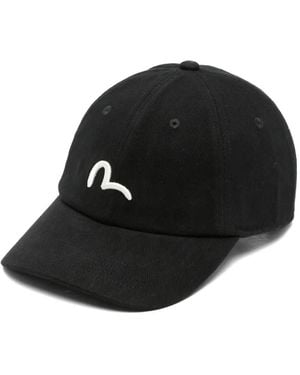 Evisu Logo-Embroidered Baseball Cap - Black