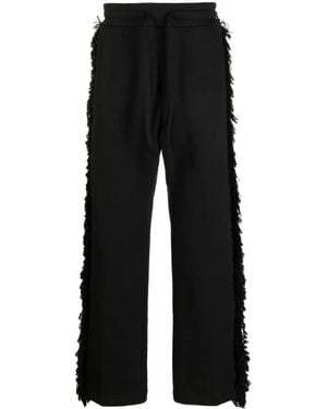 RITOS Frayed-Stripes Straight-Leg Pants - Black