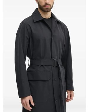ARMANI EXCHANGE Belted Hooded Trench Coat - Black
