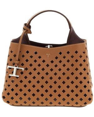 Tod's Apa Micro openwork handbag - Braun