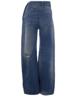 MM6 by Maison Margiela Distressed Wide-Leg Jeans - Blue