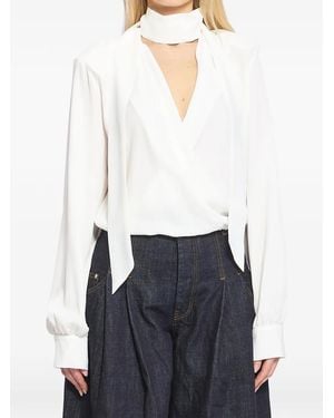 FEDERICA TOSI Neck-Tie Wrap Blouse - White
