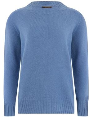 Moorer Maglione Girocollo Cembra-Cws A Coste - Blu