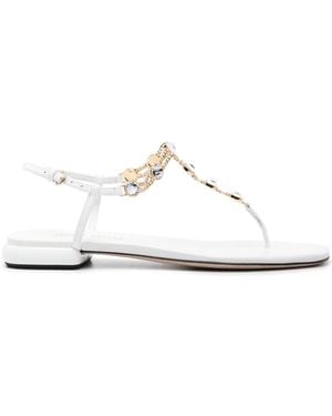 Miu Miu Sandalen Verfraaid Met Stras - Wit