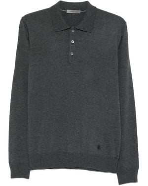 Corneliani Long-Sleeve Polo Shirt - Black