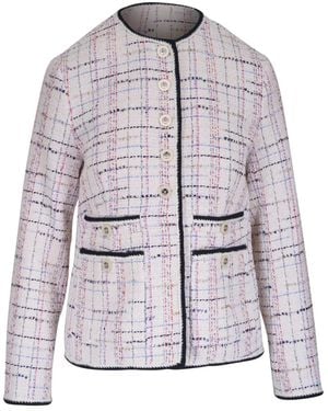 Veronica Beard Karierte Tweed-Jacke - Grau