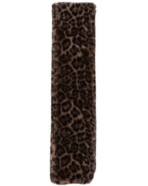 Apparis Kai Leopard-Print Faux-Fur Scarf - White