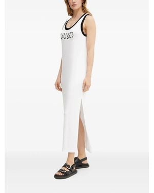 Liu Jo Pearl-Embellished Midi Dress - White