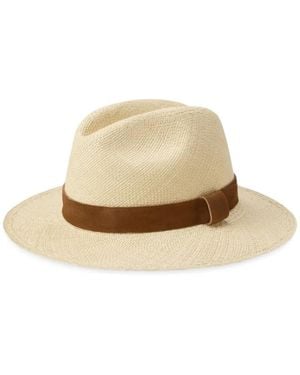 Polo Ralph Lauren Woven Suede-Band Fedora Hat - Natural