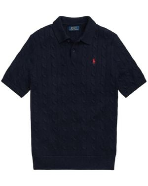 Polo Ralph Lauren Cable-Knit Polo Shirt - Blue