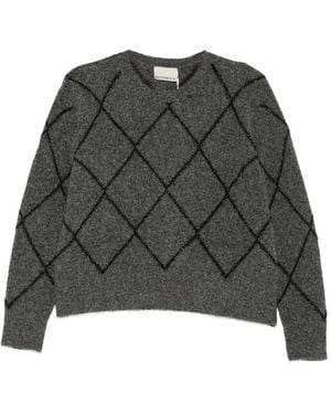 Pennyblack Argyle Sequin-Embellished Jumper - Grey