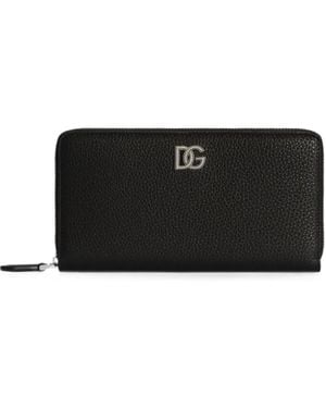 Dolce & Gabbana Calfskin Wallet With Logo - Black