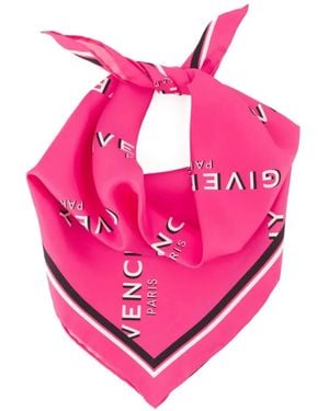Givenchy Small Shadow Logo-Print Scarf - Pink