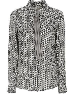 Elisabetta Franchi Camisa con motivo de lazo - Gris