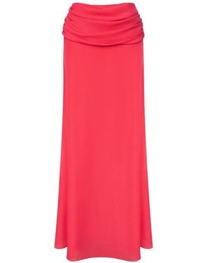 POST MERIDIEM Draped Chiffon Maxi Skirt - Pink