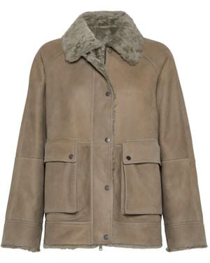 Brunello Cucinelli Zip-Up Bomber Jacket - Natural