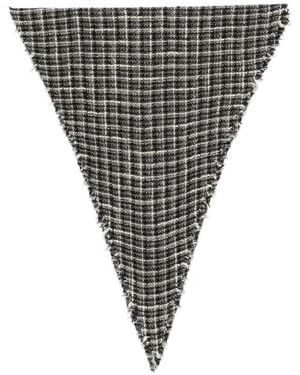Faliero Sarti Check-Pattern Frayed Scarf - Black