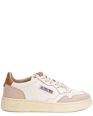 Autry Perforated Paneled Sneakers - Natural