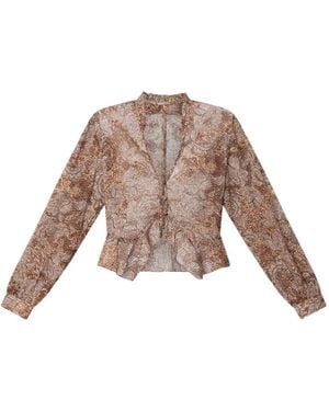 Isabel Marant Celeny Floral-Pattern Blouse - Natural