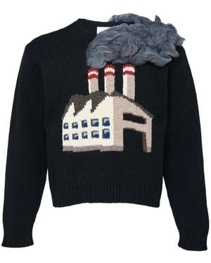Doublet Pullover Mit Intarsien-Motiv - Blau