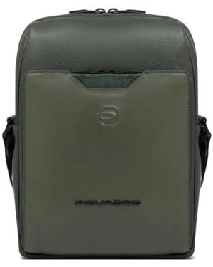 Piquadro Grained-Leather Cross Body Bag - Green