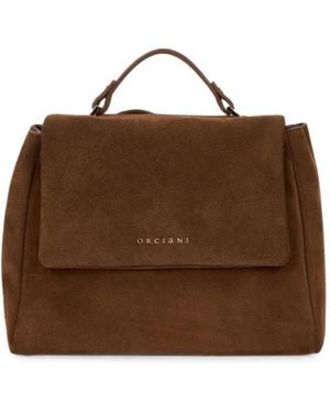 Orciani Sveva Suede Shoulder Bag - Brown