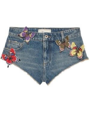Blumarine Pantalones Cortos Butterfly - Azul