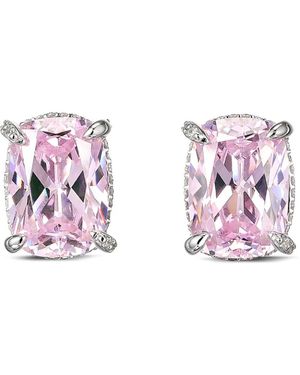 Anabela Chan Puces D'Oreilles En Or Blanc 14Ct Bluch Cushion Wing - Rose