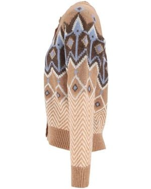 Ermanno Scervino Geometric-Pattern Cardigan - Natural
