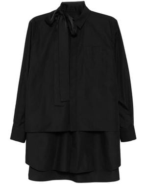 Sacai Pussy-Bow Layered Shirt - Black