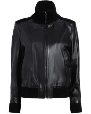 Proenza Schouler Elenora Ribbed-Collar Jacket - Black