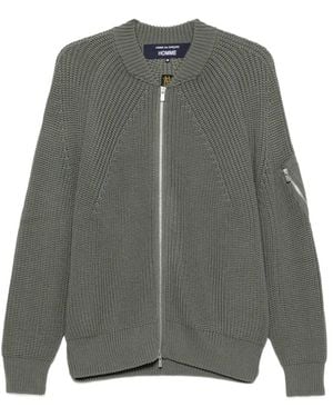 Comme des Garçons Cardigan Côtelé À Fermeture Zippée - Gris